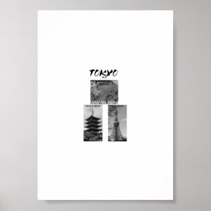 Vintage Tokyo Japanse Streetwear Zwart & Wit Poster