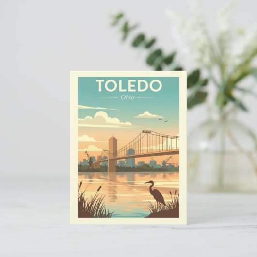 Vintage Toledo Ohio Briefkaart (Staand voorkant)