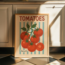Vintage Tomaat Muur Kunstprint | Botanische Keuken