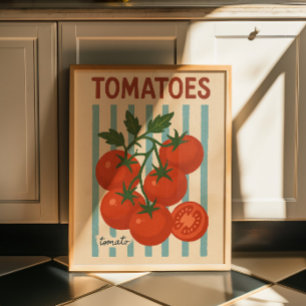 Vintage Tomaat Muur Kunstprint Botanische Keuken Poster