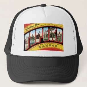 Vintage Topeka, Briefkaart Kansas Trucker Pet