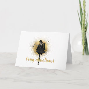 Vintage Tophoofdanser Felicitaties Groet Kaart