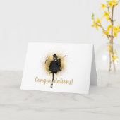 Vintage Tophoofddeksel Danser Felicitaties Groet  Kaart (Gele Bloem)