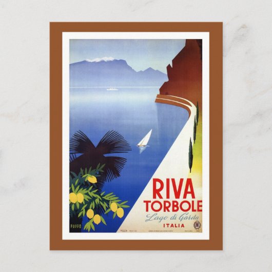 Vintage Torbole Riva Lake Garda Italiaans Briefkaart (Voorkant)
