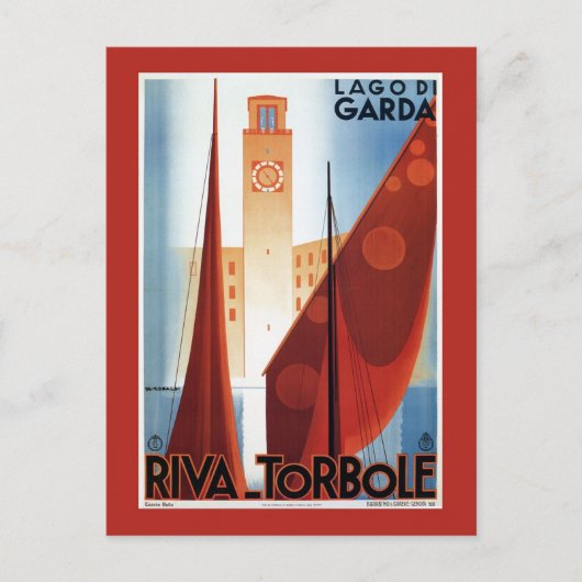 Vintage Torbole Riva Lake Garda Italiaans Briefkaart (Voorkant)
