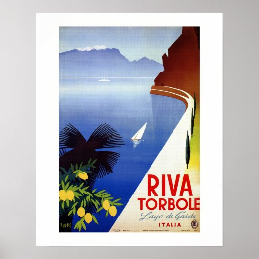 Vintage Torbole Riva Lake Garda Italiaans Poster (Voorkant)