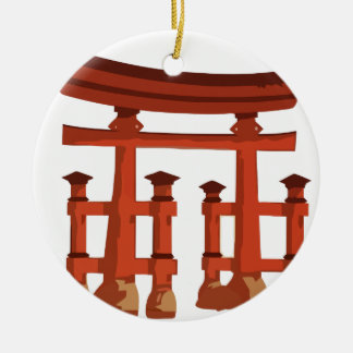 Vintage Torii Gate Keramisch Ornament