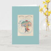 Vintage Tortelduifjes Jubileum Wenskaart Kaart (Gele Bloem)