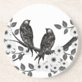 Vintage Tortelduifjes Onderzetters (Voorkant)