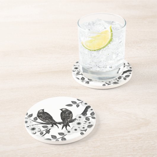 Vintage Tortelduifjes Onderzetters (Zijkant)