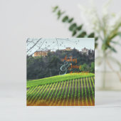 Vintage, Toscane Vinyard/bestemmingsbruiloft Kaart (Staand voorkant)