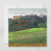Vintage, Toscane Vinyard/bestemmingsbruiloft Kaart (Achterkant)