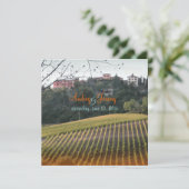 Vintage, Toscane Vinyard/bestemmingsbruiloft Kaart (Staand voorkant)