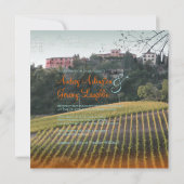 Vintage, Toscane Vinyard/bestemmingsbruiloft Kaart (Achterkant)