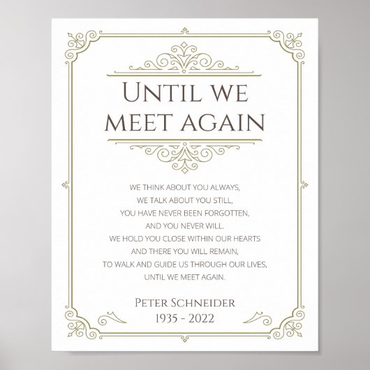 Vintage Tot We Elkaar Weer Ontmoeten Herdenkingsge Poster (Voorkant)