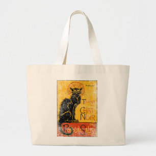 Vintage Tournee du Chat Noir Black Cat Halloween Grote Tote Bag