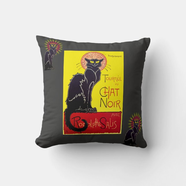 Vintage Tournee du Chat Noir Cabaret Cushion Kussen (Voorkant)