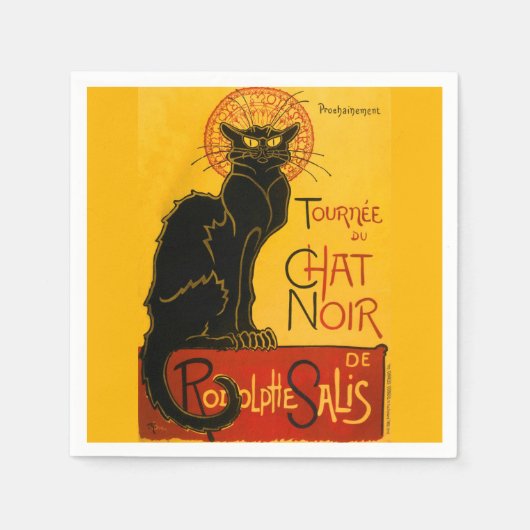 Vintage Tournée du chat Noir Theophile Steinlen Servet (Voorkant)