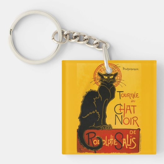 Vintage Tournée du chat Noir Theophile Steinlen Sleutelhanger (Voorkant)