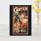 Vintage Tovenaar Voerman Groot Kaart (Gele Bloem)