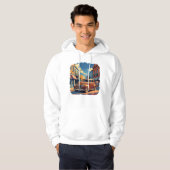Vintage Town Street Illustration Hoodie (Voorkant volledig)