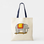 Vintage Toy Circus Elephant Canvas Tote Bag (Achterkant)