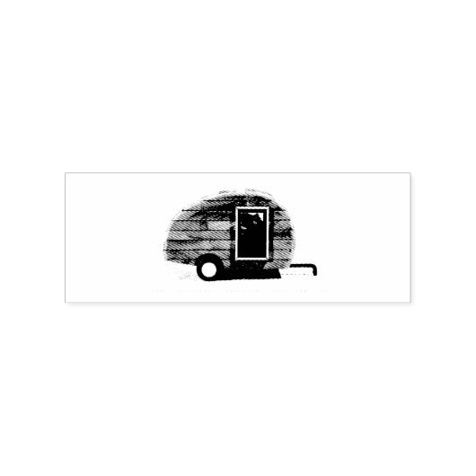 Vintage traandrop caravan bij caravan rubberstempel (Afrduk)