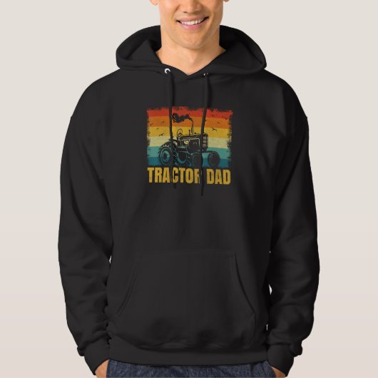 Vintage Tractor Dad Farmer Farming Hoodie (Voorkant)