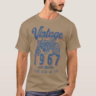 Vintage Tractor Farmer Birthday Born In 1967 & Est T-shirt