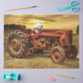 Vintage tractor rode tractor Boerderij Tissuepapier (Craft)