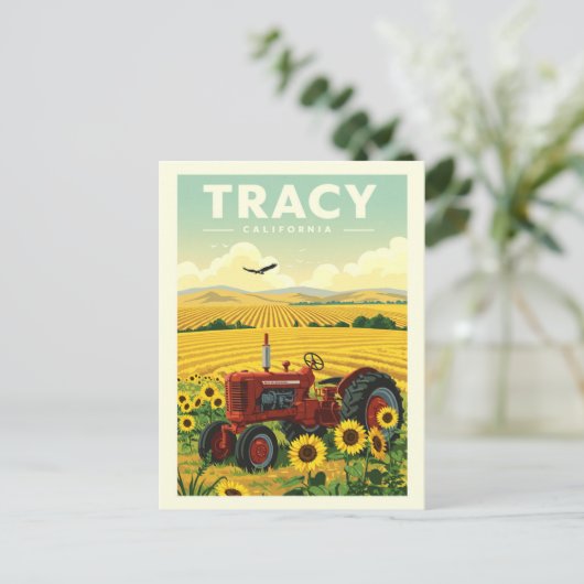 Vintage Tracy California Briefkaart (Staand voorkant)