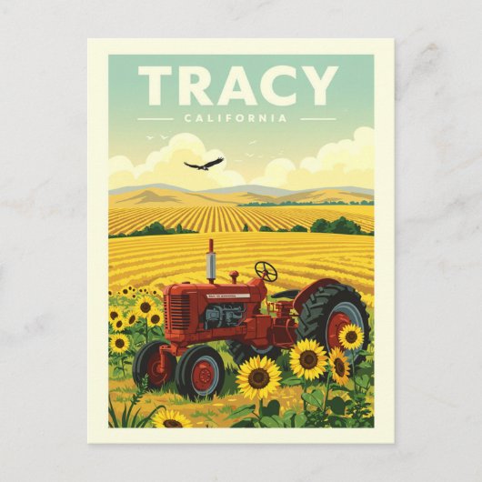 Vintage Tracy California Briefkaart (Voorkant)