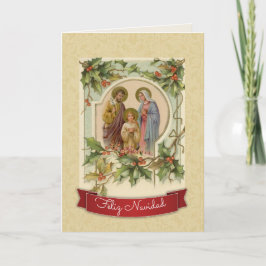 Vintage Traditionele Katholieke Kerstmis in het Kaart