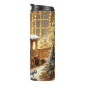 Vintage Train Festive Window Christmas Trees Thermosbeker (Geroteerd rechts)