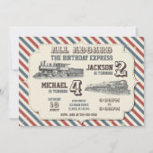 Vintage Train Joint Birthday Kaart (Voorkant)