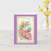Vintage Train Of Flowers Get Well Kaart (Gele Bloem)