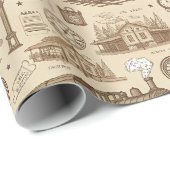 Vintage Train Station Pattern (1) Cadeaupapier (Rol Hoek)