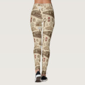 Vintage Train Station Pattern (1) Leggings (Achterkant)