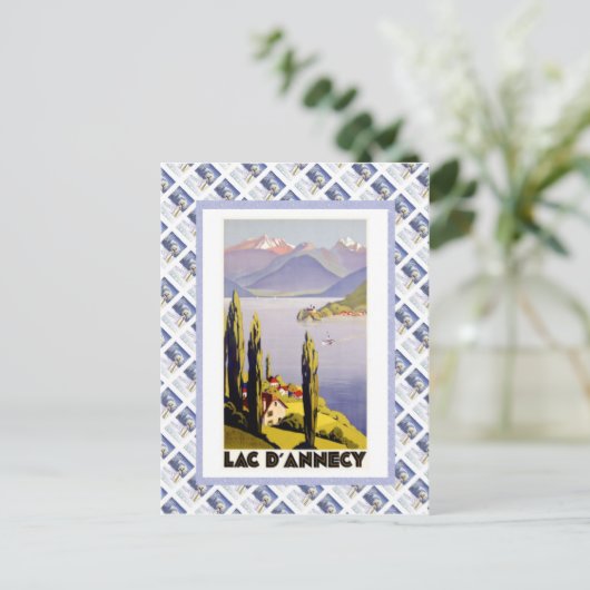 Vintage Traject poster, Lac d'Annecy Briefkaart (Staand voorkant)