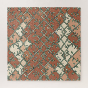Vintage Traliewerk Wijnstok Bloemmotief Terracotta Legpuzzel