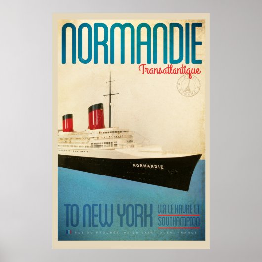 Vintage Transatlantique Travel Poster (Voorkant)
