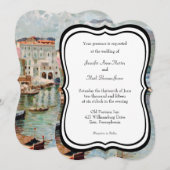 Vintage Travel 1920's Franse Rivièra bruiloft Kaart (Voorkant / Achterkant)