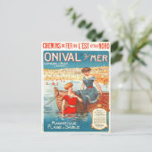 Vintage Travel Ad Briefkaart (Staand voorkant)