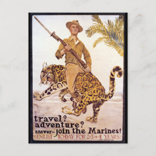 Vintage Travel Adventure voor Marines Poster Briefkaart