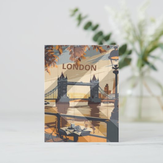 Vintage Travel Aesthetic Londen Briefkaart (Staand voorkant)
