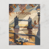 Vintage Travel Aesthetic Londen Briefkaart (Voorkant)
