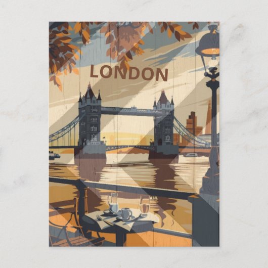 Vintage Travel Aesthetic Londen Briefkaart (Voorkant)