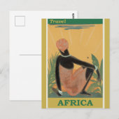 Vintage Travel Africa Retro Tourism Briefkaart (Voorkant / Achterkant)