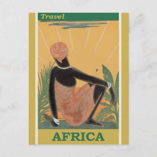 Vintage Travel Africa Retro Tourism Briefkaart (Voorkant)