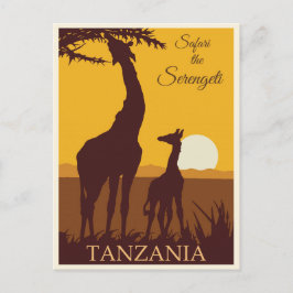 Vintage Travel Africa Tanzania Safari Briefkaart